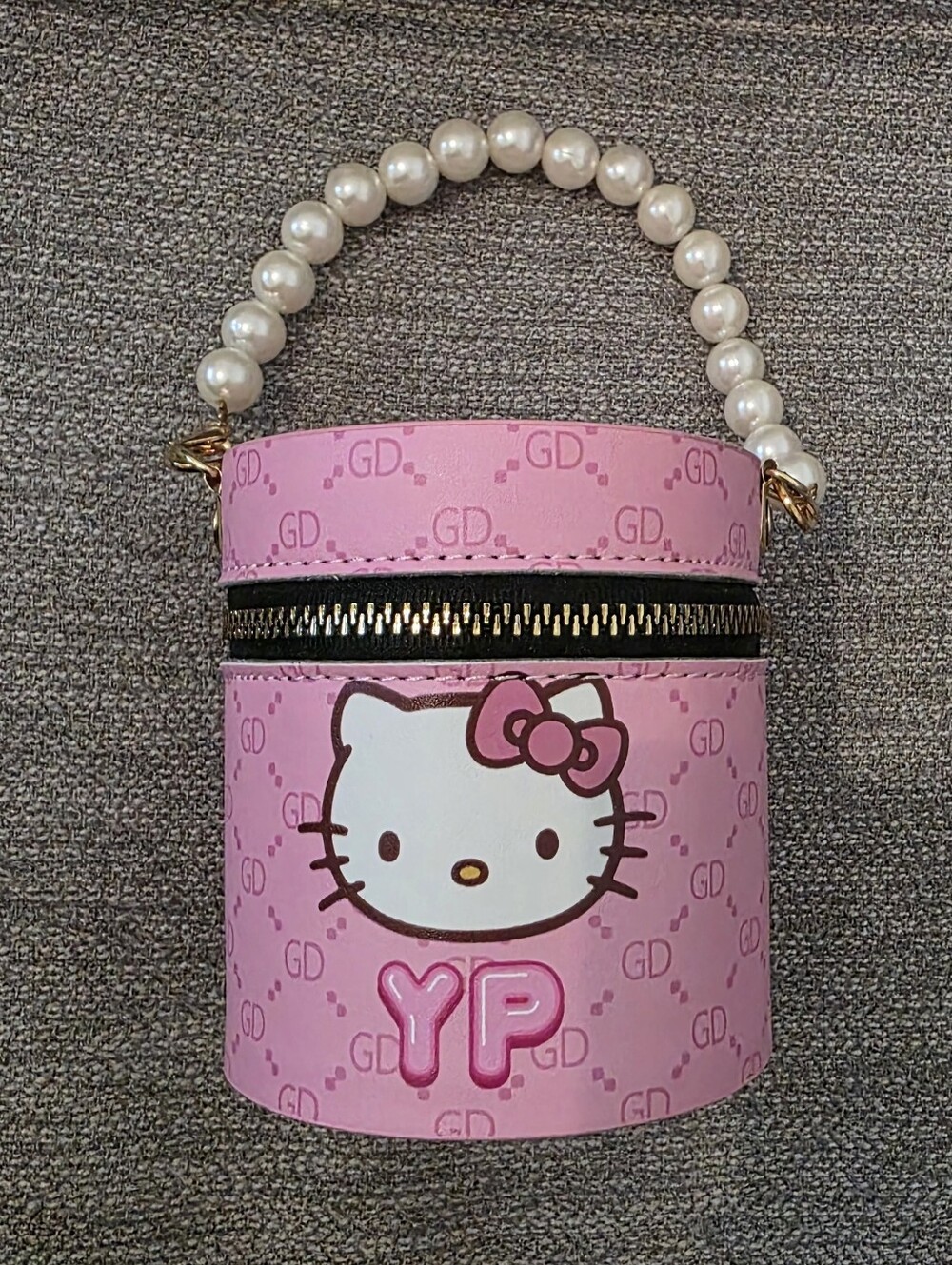 New Kitty Pearl Design Handle Mini Bag - 20 Mini Lip Glosses, Sparkles, Lip Tint